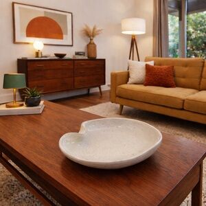 MCM Vintage Murano Alfredo Barbini White Gold Art Glass bullicante bowl ashtray